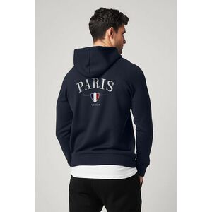 Mikina s Kapucí na Zip, Barva Modrá, s Potiskem Paris XXXIII Bold obraz