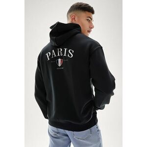 Mikina s Kapucí na Zip, Barva Černá, s Potiskem Paris XXXIII Bold obraz