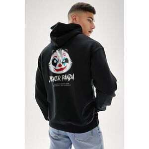 Mikina s Kapucí na Zip, Barva Černá, s Potiskem Joker Panda obraz