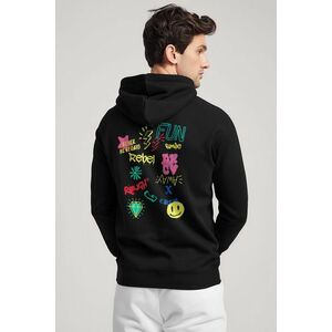 Mikina s Kapucí na Zip, Barva Černá, s Potiskem Fun Rebel obraz