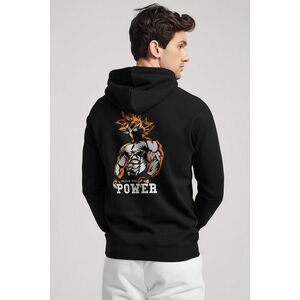 Mikina s Kapucí na Zip, Barva Černá, s Potiskem SS God Power obraz