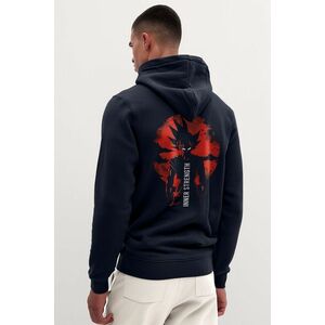 Mikina s Kapucí na Zip, Barva Modrá, s Potiskem Saiyan Inner Strength obraz