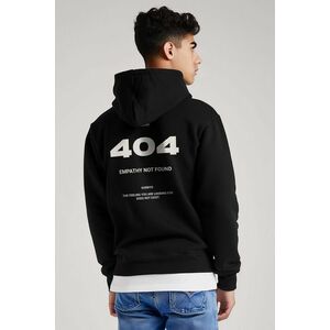 Mikina s Kapucí na Zip, Barva Černá, s Potiskem Empathy Not Found obraz