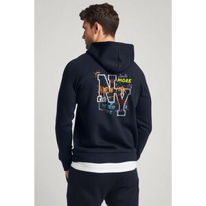 Mikina s Kapucí na Zip, Barva Modrá, s Potiskem New York Smile More obraz