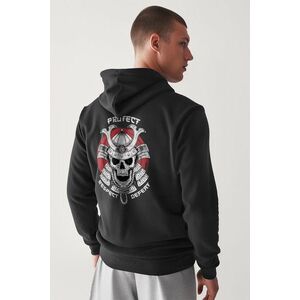 Mikina s Kapucí na Zip, Barva Železitě Šedá, s Potiskem Samurai Warrior obraz