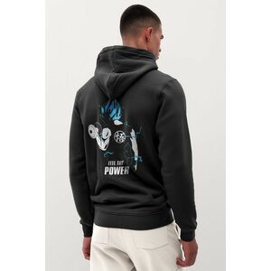 Mikina s Kapucí na Zip, Barva Železitě Šedá, s Potiskem Saiyan God Power obraz