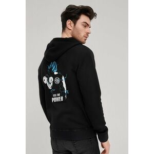 Mikina s Kapucí na Zip, Barva Černá, s Potiskem Saiyan God Power obraz