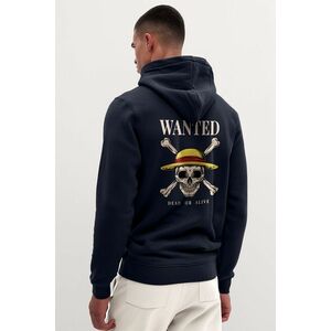 Mikina s Kapucí na Zip, Barva Modrá, s Potiskem Wanted Dead Or Alive obraz