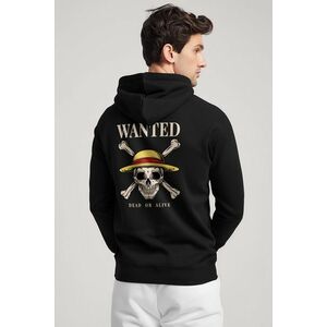 Mikina s Kapucí na Zip, Barva Černá, s Potiskem Wanted Dead Or Alive obraz
