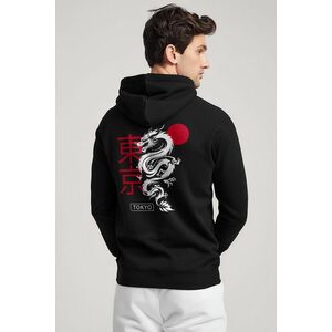 Mikina s Kapucí na Zip, Barva Černá, s Potiskem Tokyo Rising Dragon obraz
