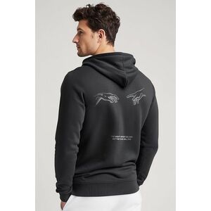 Mikina s Kapucí na Zip, Barva Železitě Šedá, s Potiskem Rise and Shine obraz