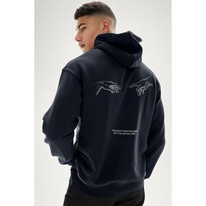 Mikina s Kapucí na Zip, Barva Modrá, s Potiskem Rise and Shine obraz