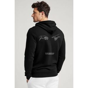 Mikina s Kapucí na Zip, Barva Černá, s Potiskem Rise and Shine obraz