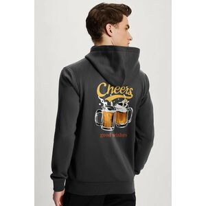 Mikina s Kapucí na Zip, Barva Železitě Šedá, s Potiskem Cheers obraz