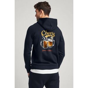 Mikina s Kapucí na Zip, Barva Modrá, s Potiskem Cheers obraz