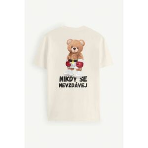 Tričko, Barva Ecru, ve spolupráci s DPR, s Potiskem Nikdy se Nevzdávej obraz
