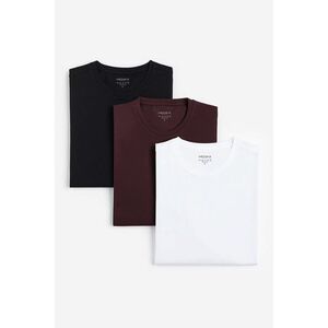 Trička, 3-kusy – Černá, Bordó, Bílá obraz