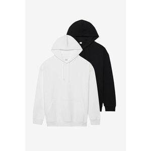 Mikina s Kapucí, 2-kusy – Bílá, Černá obraz