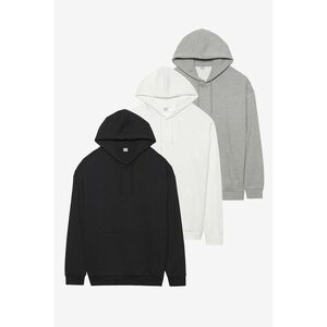Mikina s Kapucí, 3-kusy – Černá, Bílá, Šedá obraz
