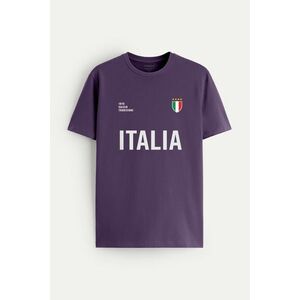 Tričko, Barva Fialová , s Potiskem Italia Bold obraz