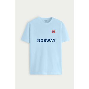 Tričko, Barva Nebesky Modrá , s Potiskem Norway obraz