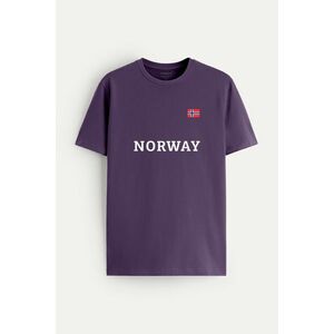 Tričko, Barva Fialová , s Potiskem Norway obraz
