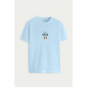 Tričko, Barva Nebesky Modrá , s Potiskem Calcio Italia obraz