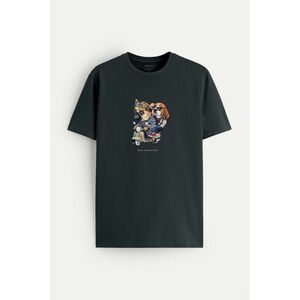 Tričko, Barva Železitě Šedá, s Potiskem Young Frenchy and Woofy obraz