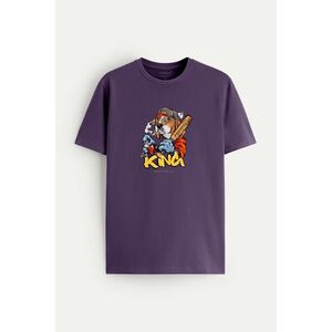 Tričko, Barva Fialová , s Potiskem 80s Woofy obraz