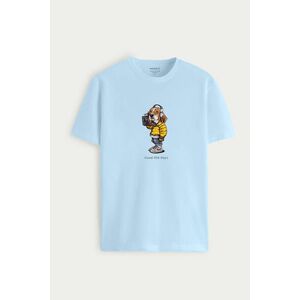 Tričko, Barva Nebesky Modrá , s Potiskem Old Days Woofy obraz