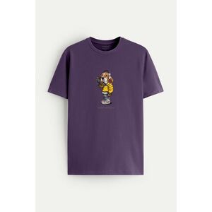 Tričko, Barva Fialová , s Potiskem Old Days Woofy obraz