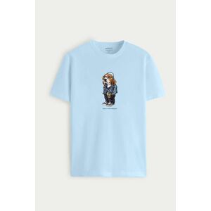 Tričko, Barva Nebesky Modrá , s Potiskem Woofy Problem Mode obraz