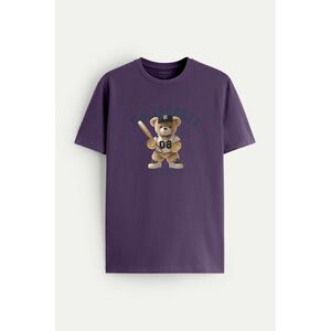 Tričko, Barva Fialová , s Potiskem Cali Baseball Teddy obraz