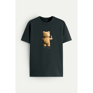 Tričko, Barva Železitě Šedá, s Potiskem My Own Rules Teddy obraz