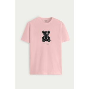 Tričko, Barva Růžová, s Potiskem Dark Shades Teddy obraz