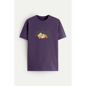 Tričko, Barva Fialová , s Potiskem 404 Error Teddy obraz