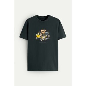 Tričko, Barva Železitě Šedá, s Potiskem Adventure Addict Teddy obraz