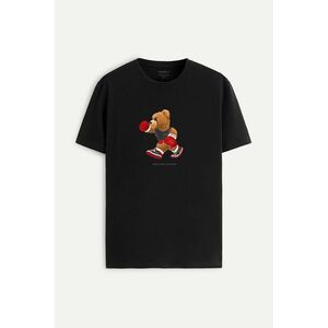 Tričko, Barva Černá, s Potiskem Keep Punching Teddy obraz