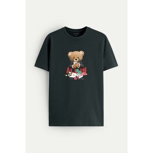 Tričko, Barva Železitě Šedá, s Potiskem All In Teddy obraz