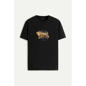 Tričko, Barva Černá, s Potiskem Love Is a Trap Teddy obraz