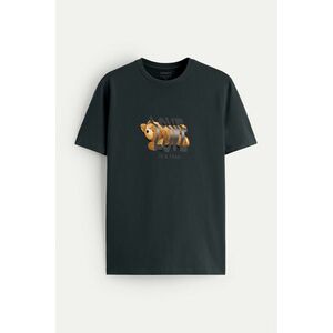 Tričko, Barva Železitě Šedá, s Potiskem Love Is a Trap Teddy obraz