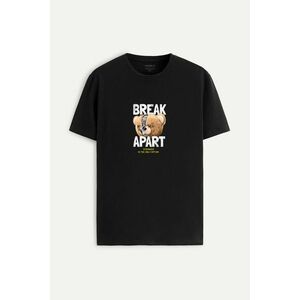 Tričko, Barva Černá, s Potiskem Iron Core Teddy obraz