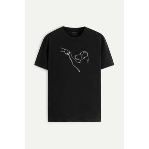 Tričko, Barva Černá, s Potiskem Dog High Five obraz