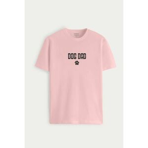 Tričko, Barva Růžová, s Potiskem Dog Dad obraz