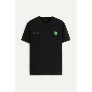 Tričko, Barva Černá, s Potiskem Brazil obraz