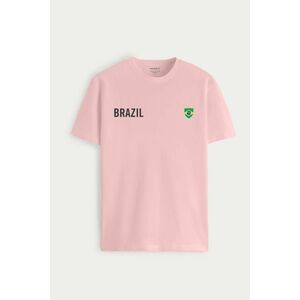 Tričko, Barva Růžová, s Potiskem Brazil obraz