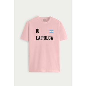 Tričko, Barva Růžová, s Potiskem La Pulga GOAT 10 obraz