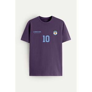 Tričko, Barva Fialová , s Potiskem Argentina 10 obraz