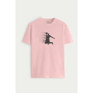 Tričko, Barva Růžová, s Potiskem Dunking GOAT obraz