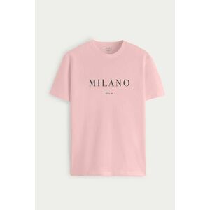 Tričko, Barva Růžová, s Potiskem Milano Italia Stripe obraz